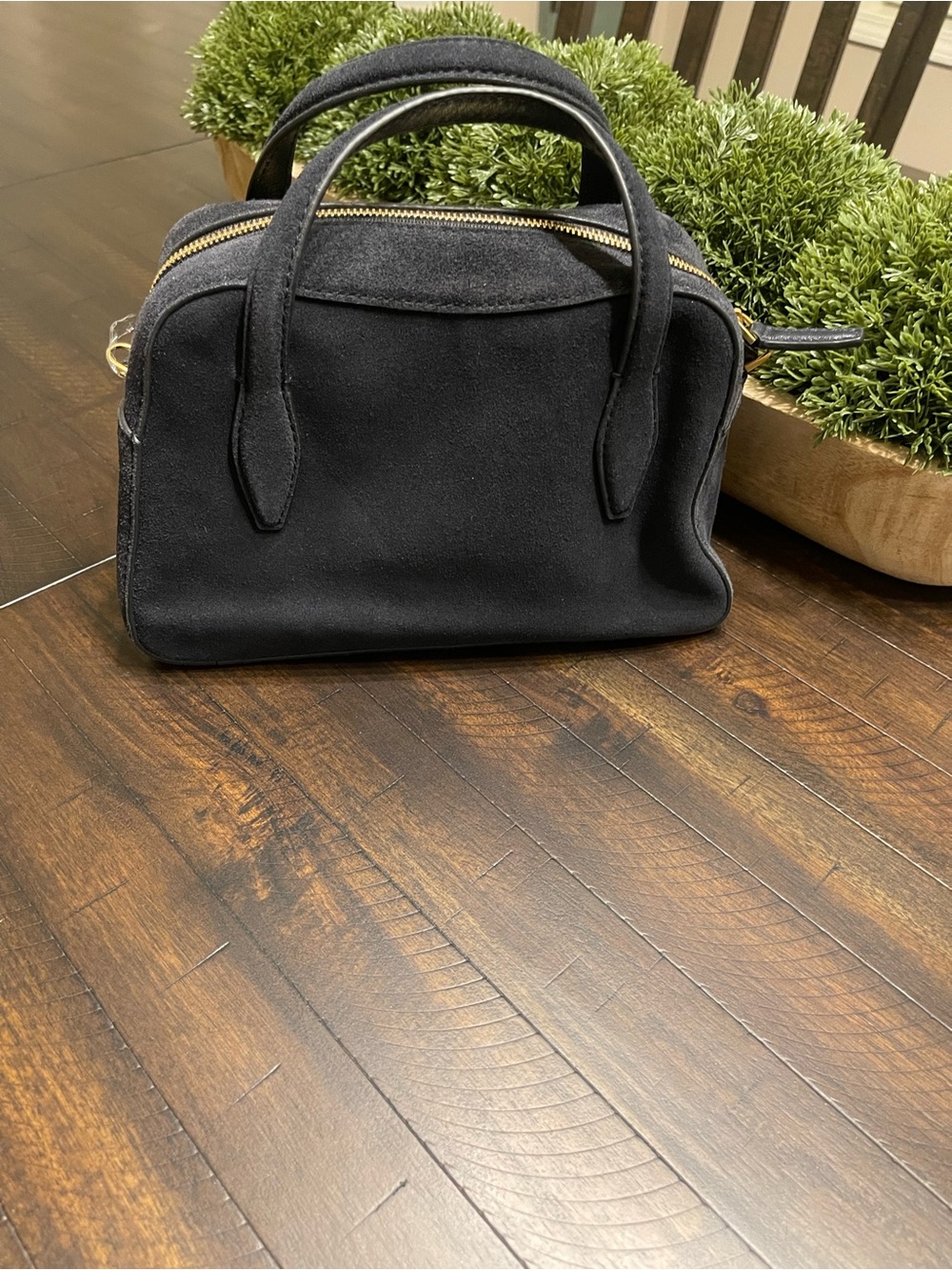Madewell Navy Suede Mini Crossbody with Gold Hardware - Picture 3 of 16